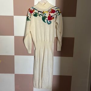 Vintage embroidery sweater dress gorgeous Anthropologie vibes
